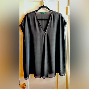 Ralph Lauren Plus Size 2X Black Blouse - Gently Worn